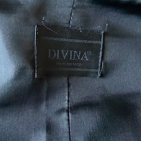 DIVINA Faux Persian Lamb Jacket Black Zip Jacket Size 8 - Picture 10 of 14